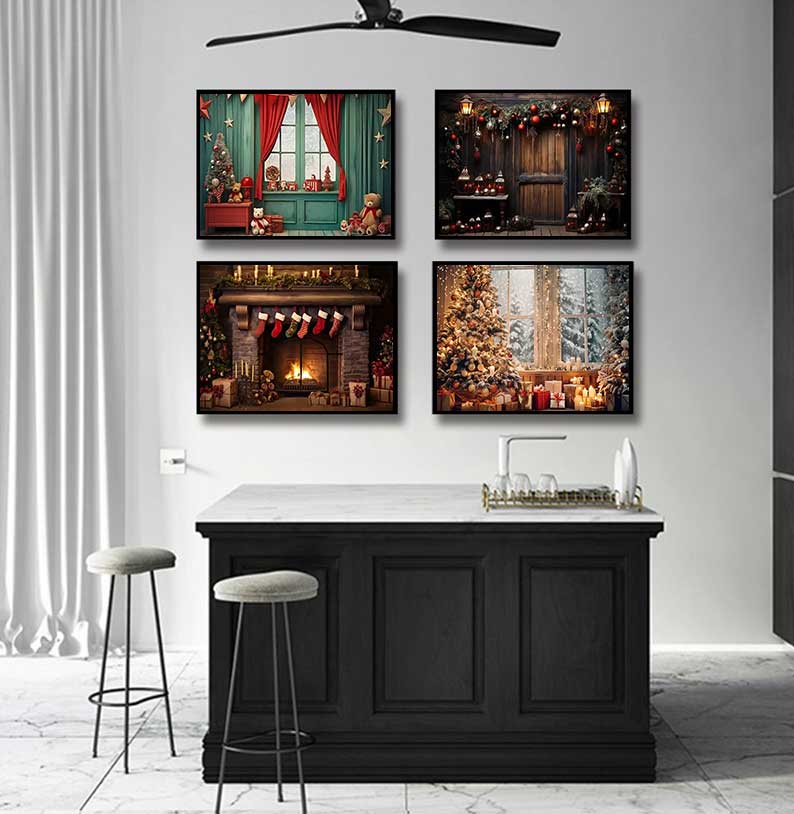Family Tree Print - 1 Buah Poster Natal Besar Tanpa