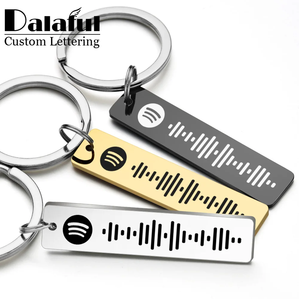 Initial Ring Custom - Gantungan kunci kode Spotify personalisasi gantungan