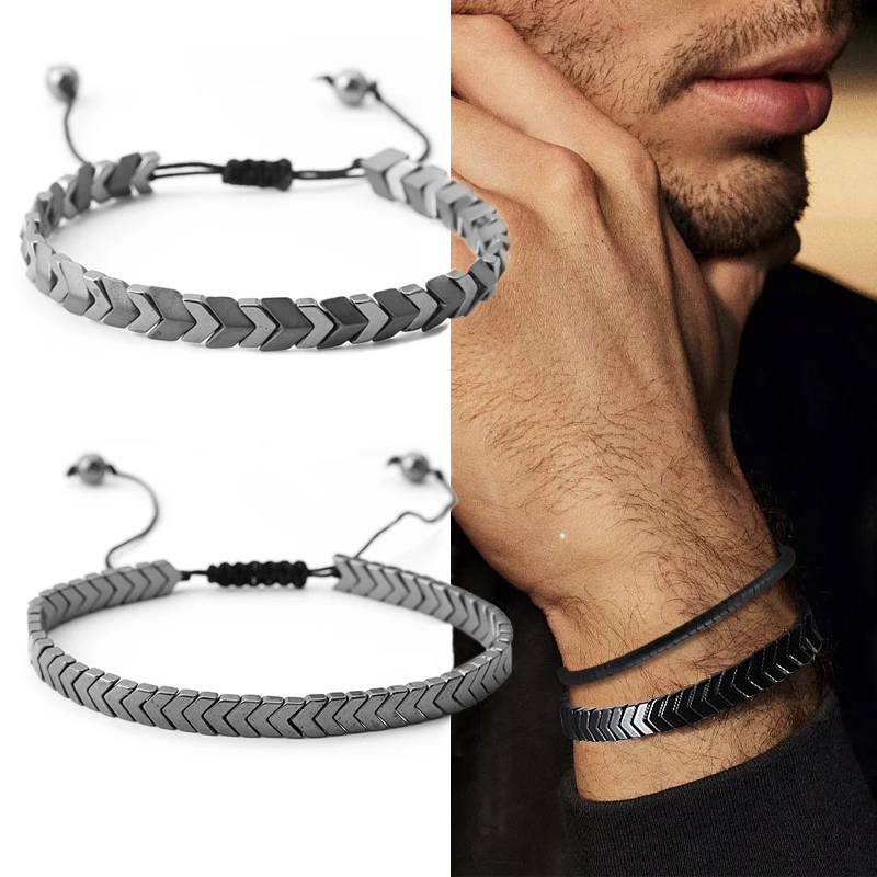 Coordinates Bracelet - Gelang Hematite fesyen, gelang mode Hematite