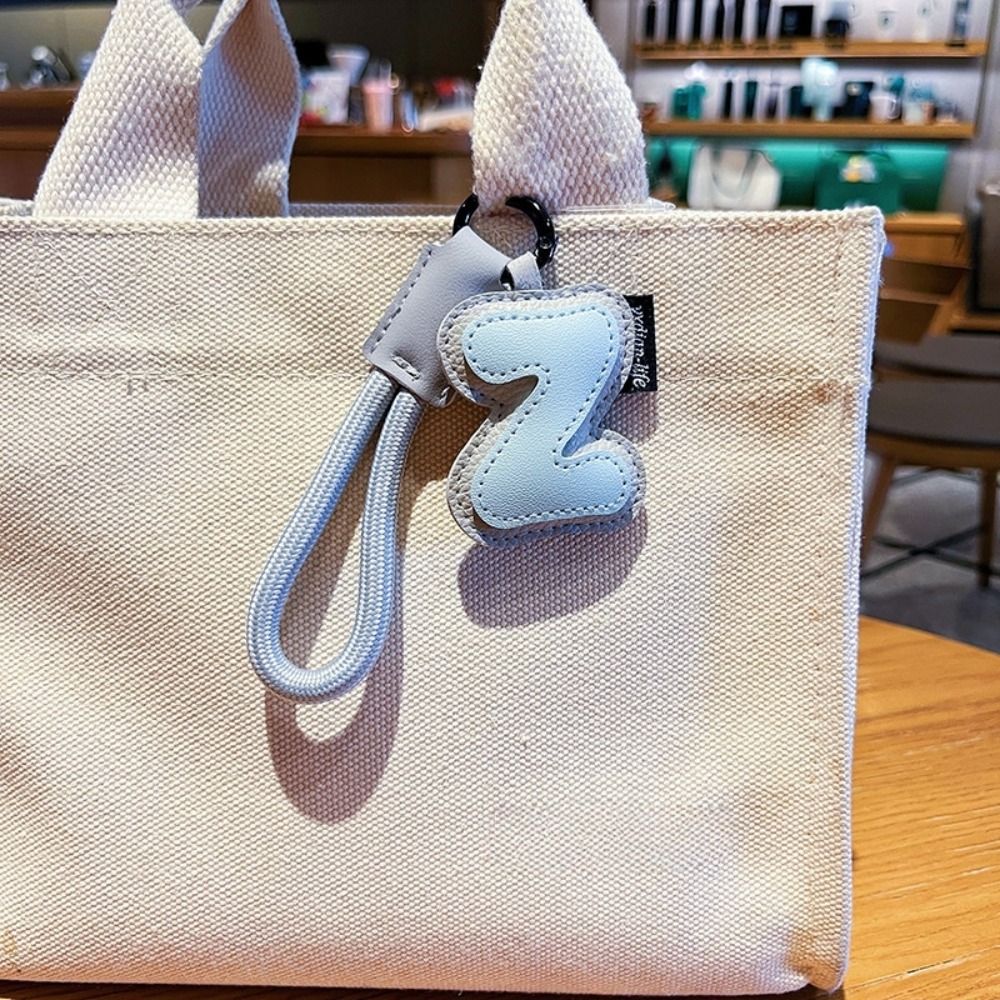 Monogram Keychain Leather - Gantungan Kunci 26 Huruf Manis Kulit