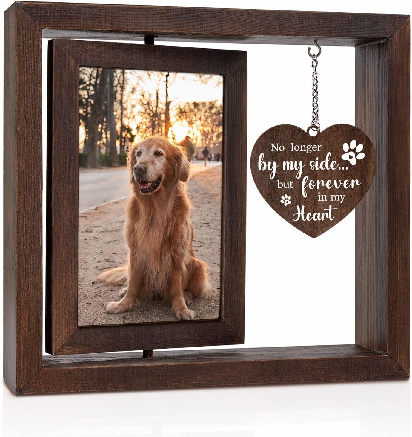 Engraved Wood Frame - Bingkai Foto Kenangan Hewan Peliharaan untuk
