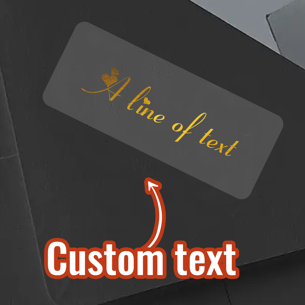 Personalised Candle Label - Stiker Foil Emas Transparan Bentuk Persegi