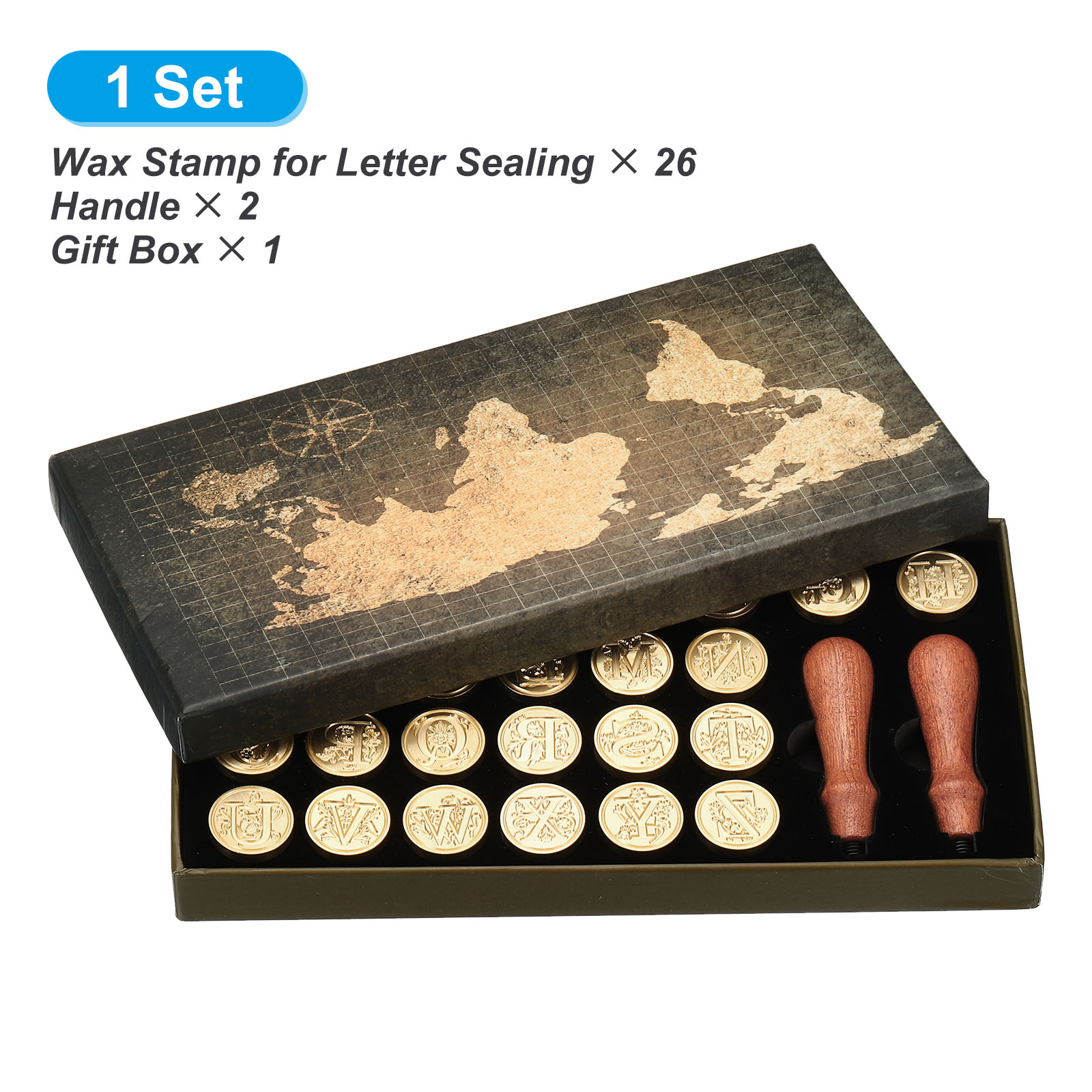 Wax Seal Letter Kit - Perlengkapan Stempel Lilin Huruf, 26 Huruf
