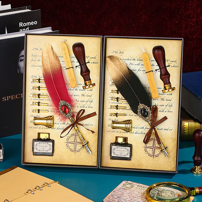 Wax Seal Letter Kit - Set Pena Celup Bulu Kreatif dengan