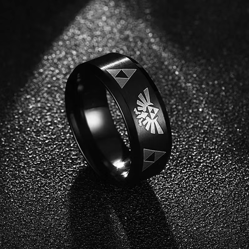 Initial Ring Custom - Cincin Pita Segitiga Triforce Anime Fashion