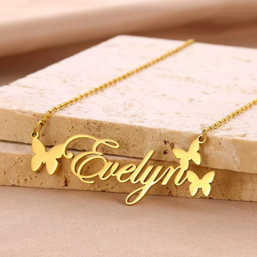 Birth Flower Necklace - Kalung Nama Kustom Perhiasan Pribadi Kalung