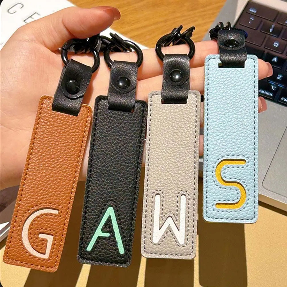 Monogram Keychain Leather - Gantungan Kunci Kulit Pu Klasik A-Z
