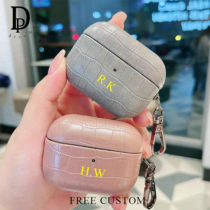 Monogram Keychain Leather - Casing eafone kulit buaya nama kustom