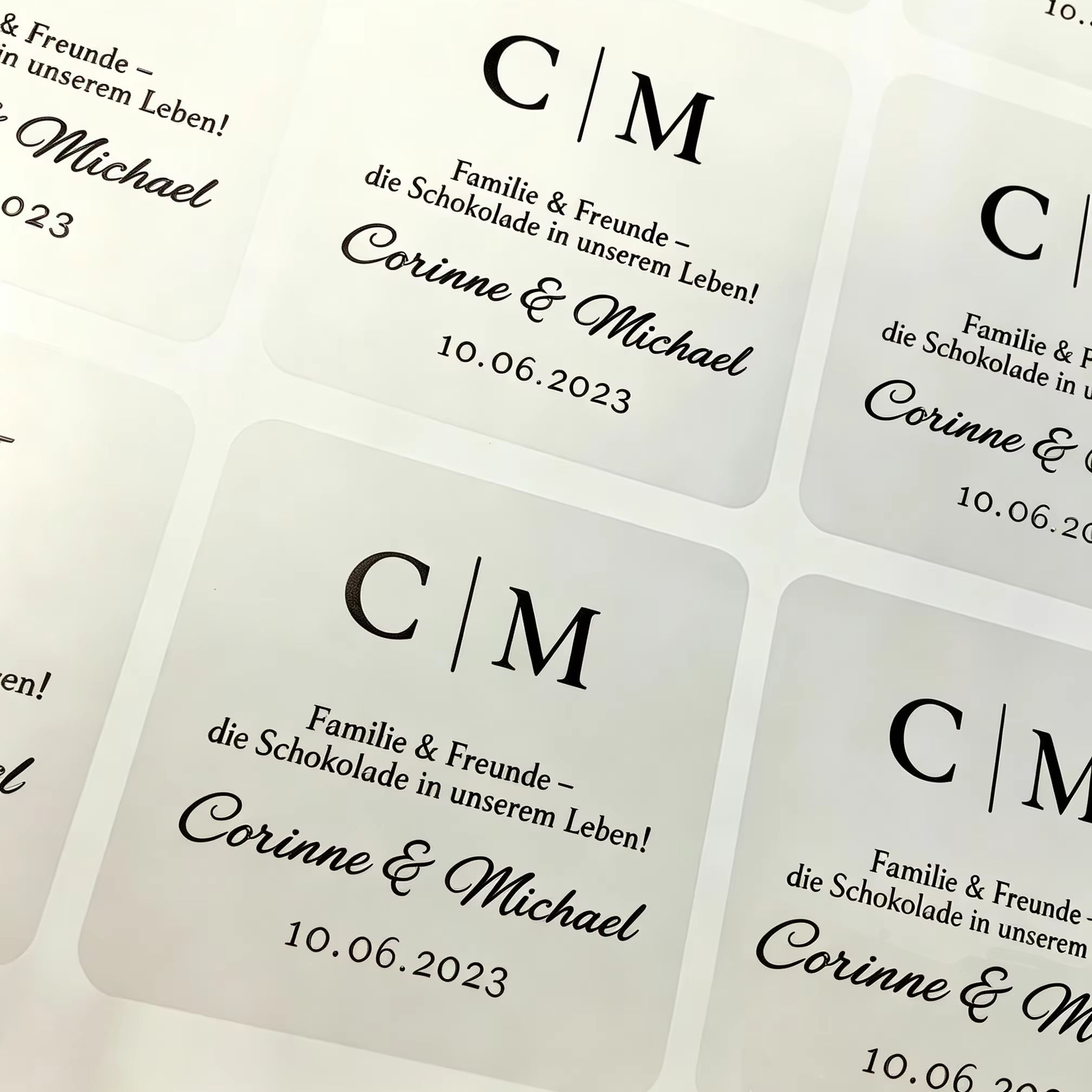 Personalised Candle Label - 100 Lembar Stiker Pernikahan Yang Dipersonalisasi