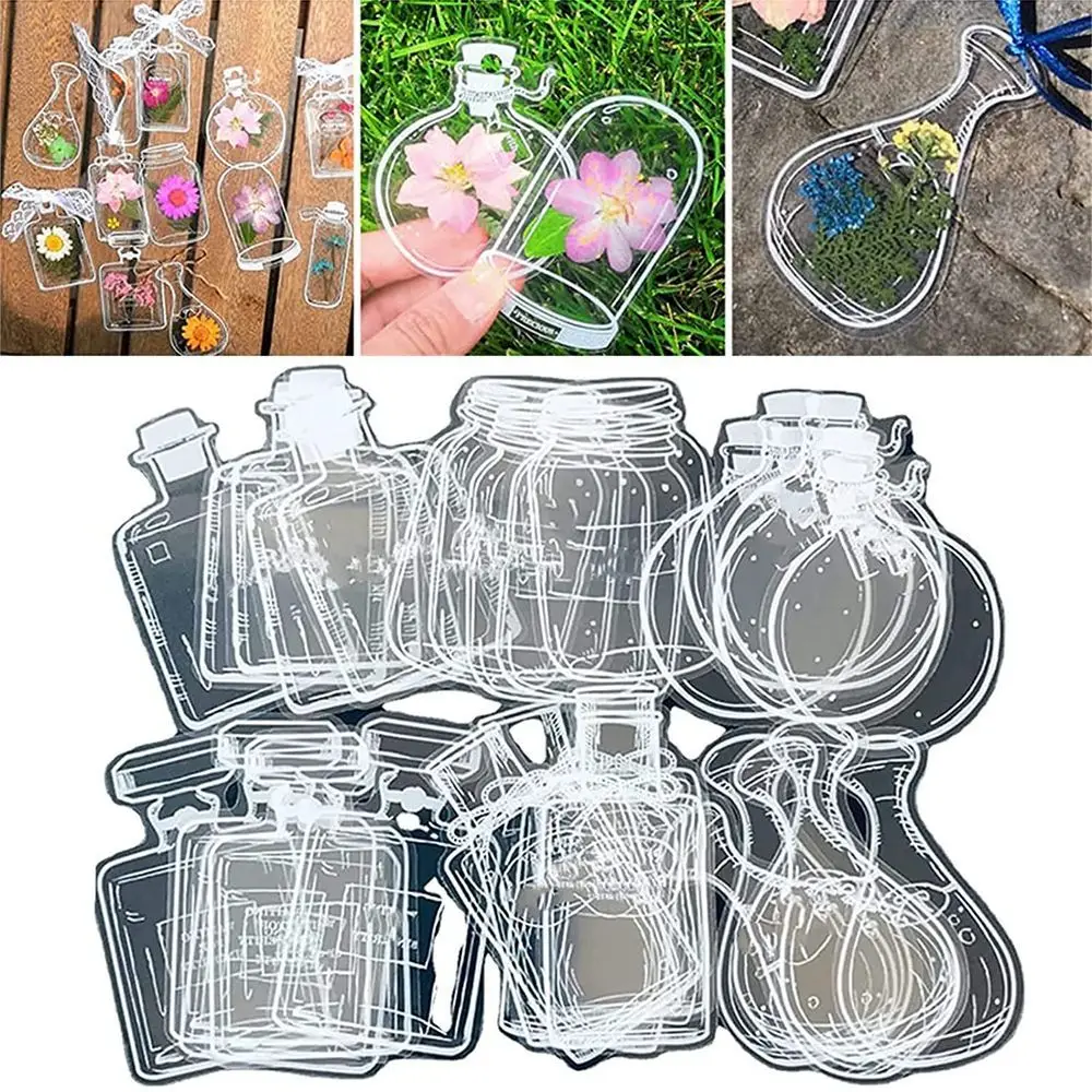 Dried Flower Bookmark - Pembatas Buku Bunga Ditekan Pola Botol