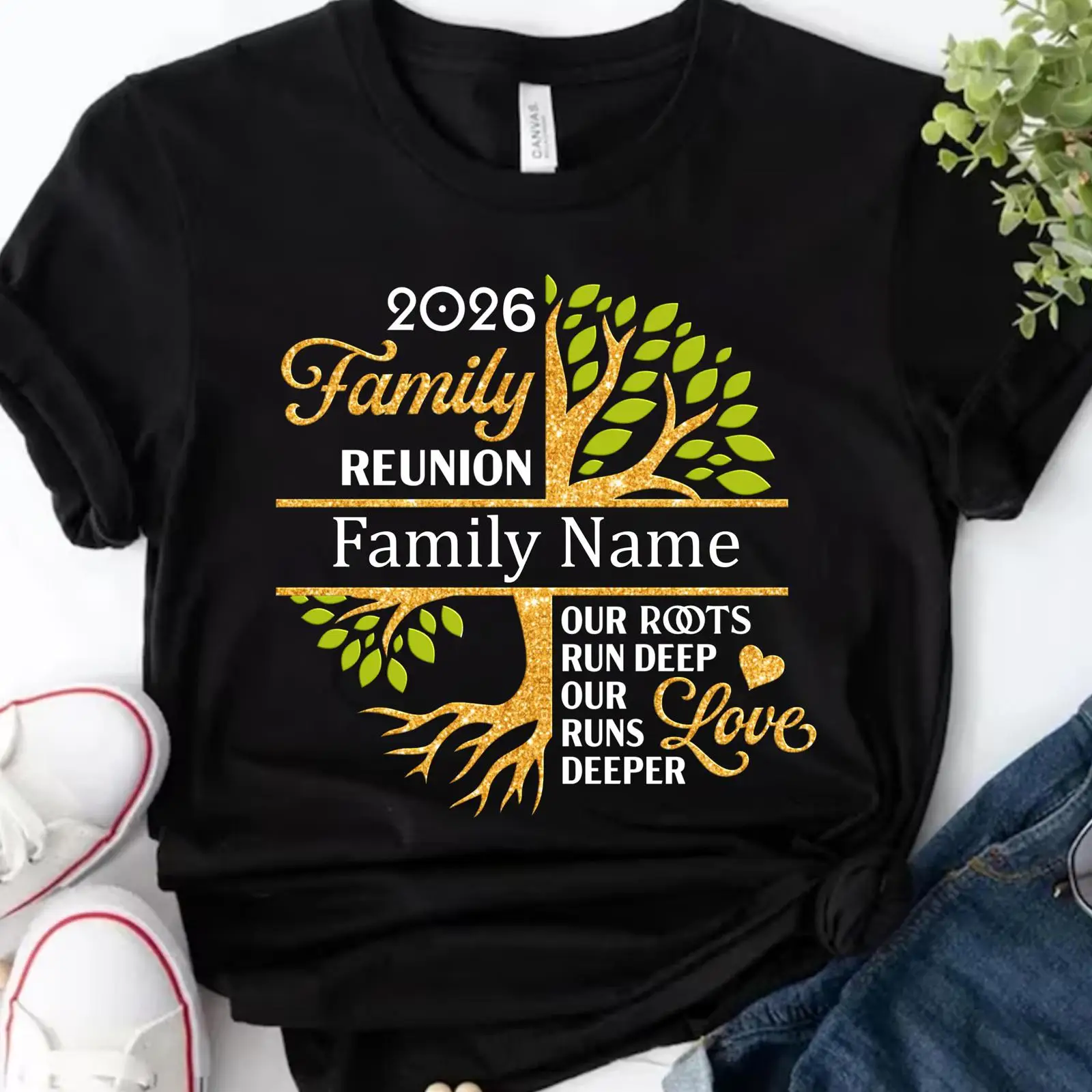 Family Tree Print - Kaos Reuni Keluarga Custom 2026 dengan