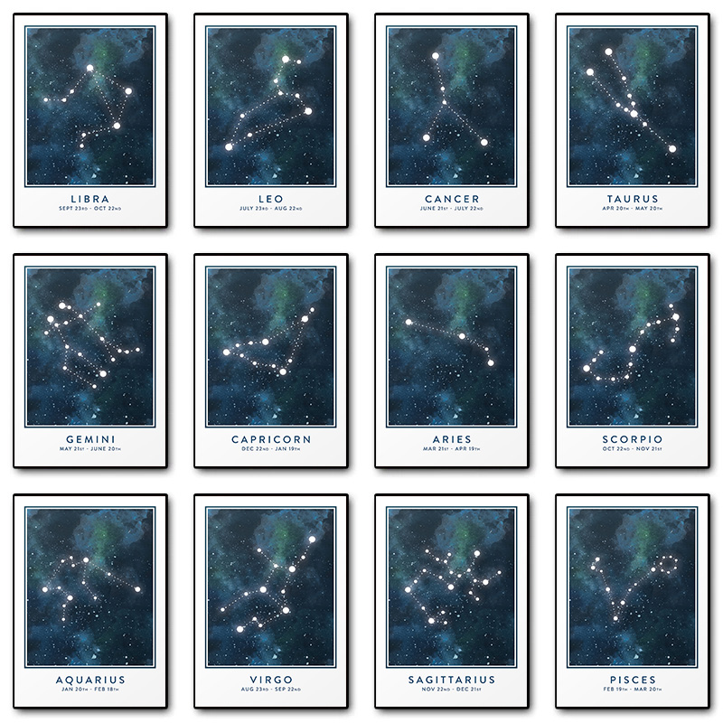 Custom Star Map - Astrologi Tanda Bintang Konstelasi Aries Aquarius