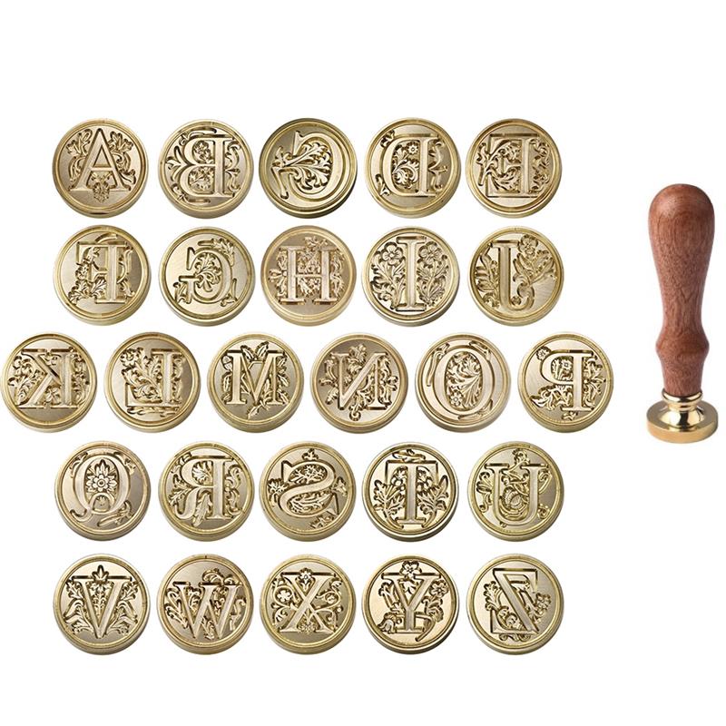 Wax Seal Letter Kit - A-Z Vintage disegel lilin cap kepala
