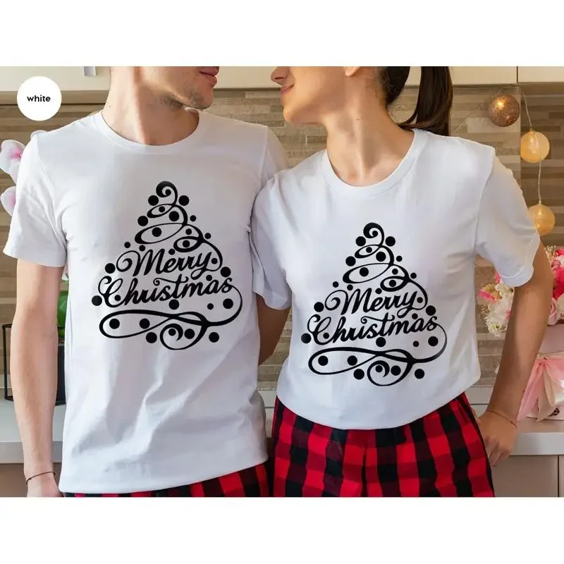 Family Tree Print - Kaos Selamat Natal Pohon Natal Liburan