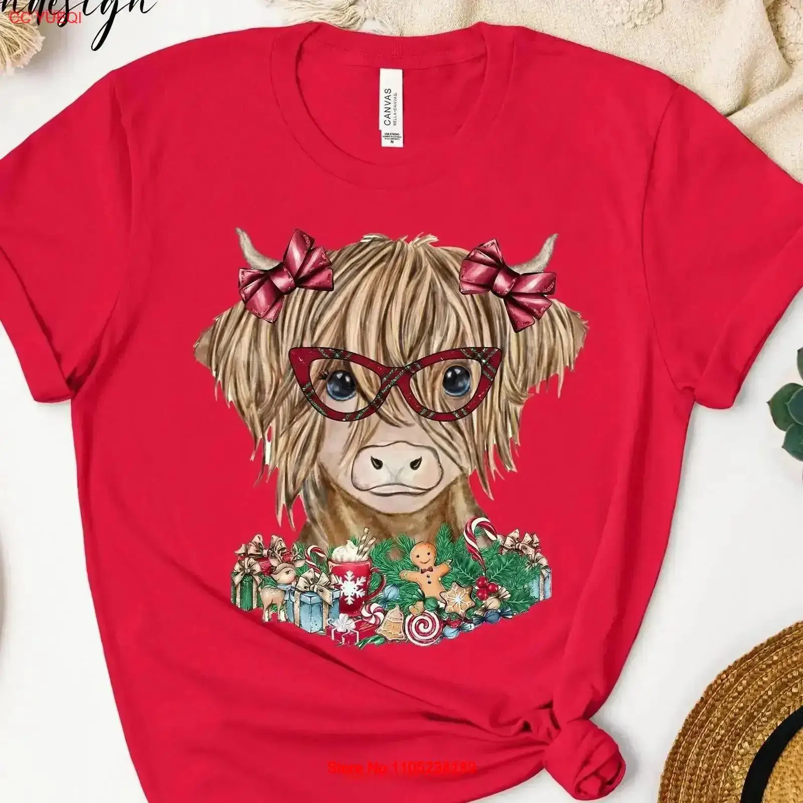 Family Tree Print - Kaos Natal Sapi Highland Lucu Natal