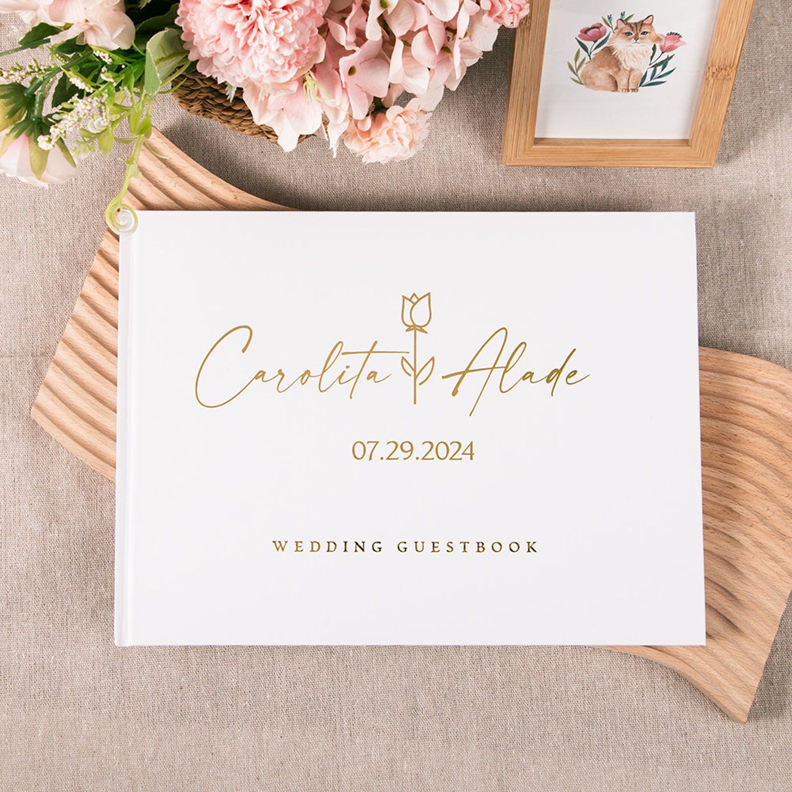Custom Photo Book - Buku tamu pernikahan kustom buku catatan
