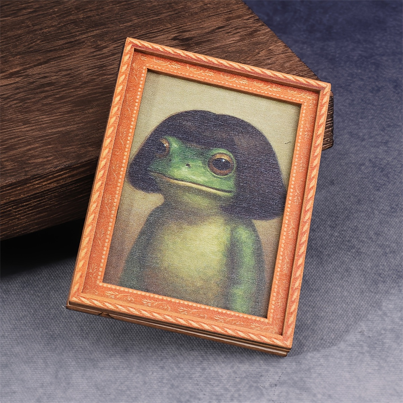 Engraved Wood Frame - Bingkai Foto Kayu Mini Magnet Kulkas