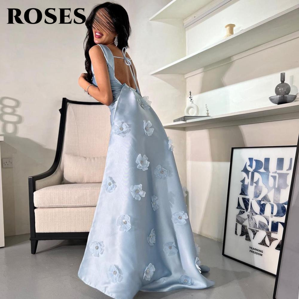 Gaun Pesta Bunga 3D Biru Langi - Custom Night Sky ulasan dan harga