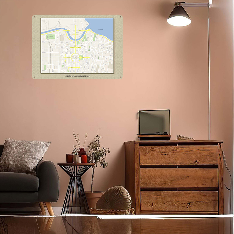 Poster Logam Peta Silent Hill  - Custom Map Poster ulasan dan harga