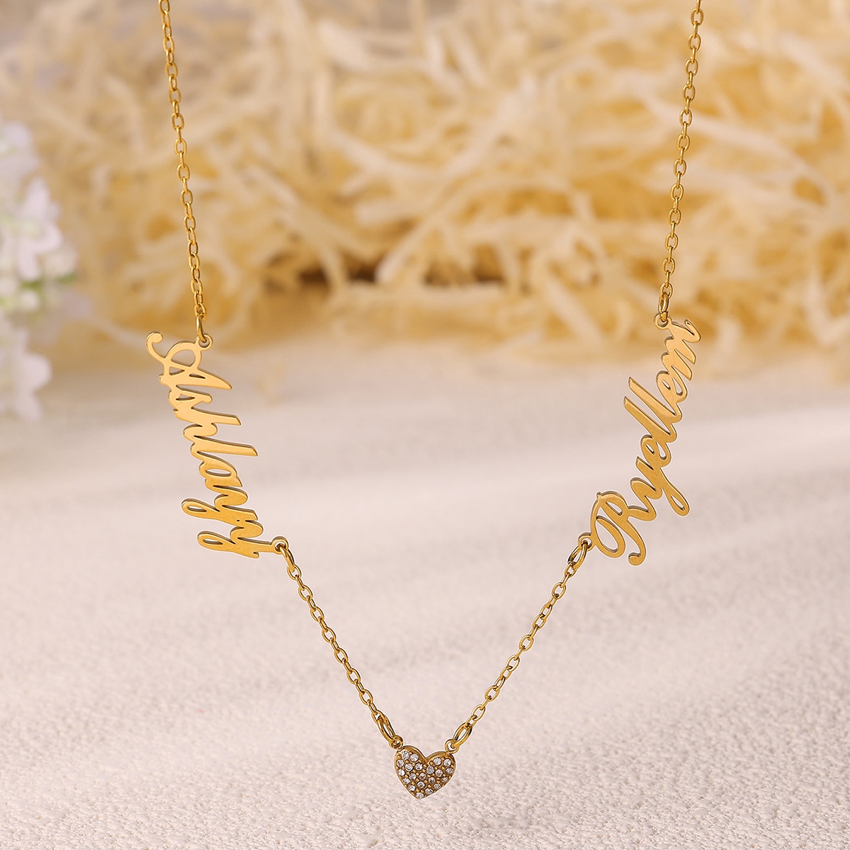 Kalung Dua Nama Kustom untuk W - Name Necklace Custom ulasan dan harga