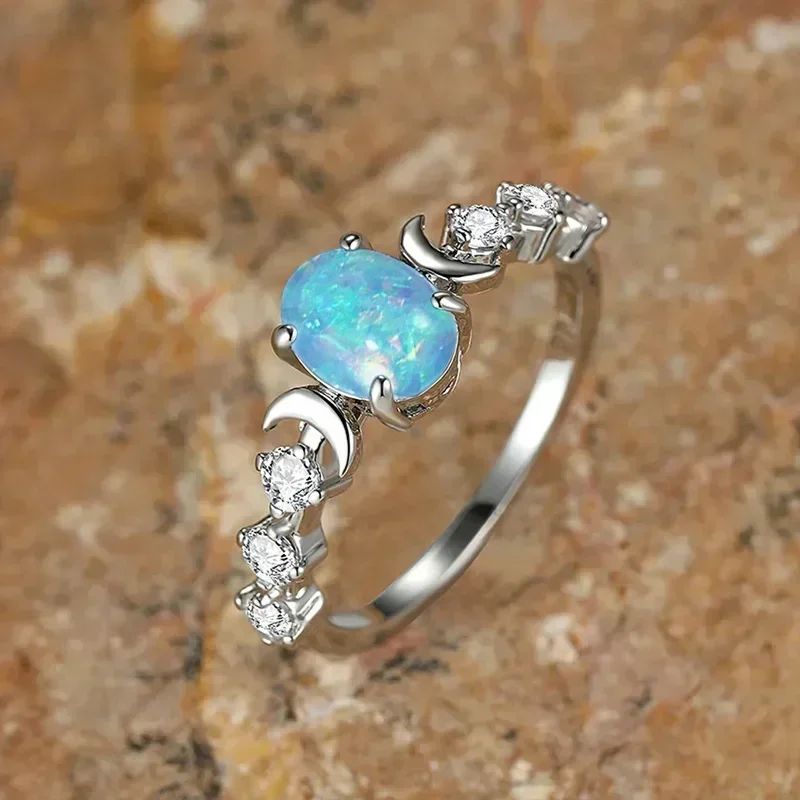 Cincin Bulan Melengkung Batu B - Custom Night Sky ulasan dan harga