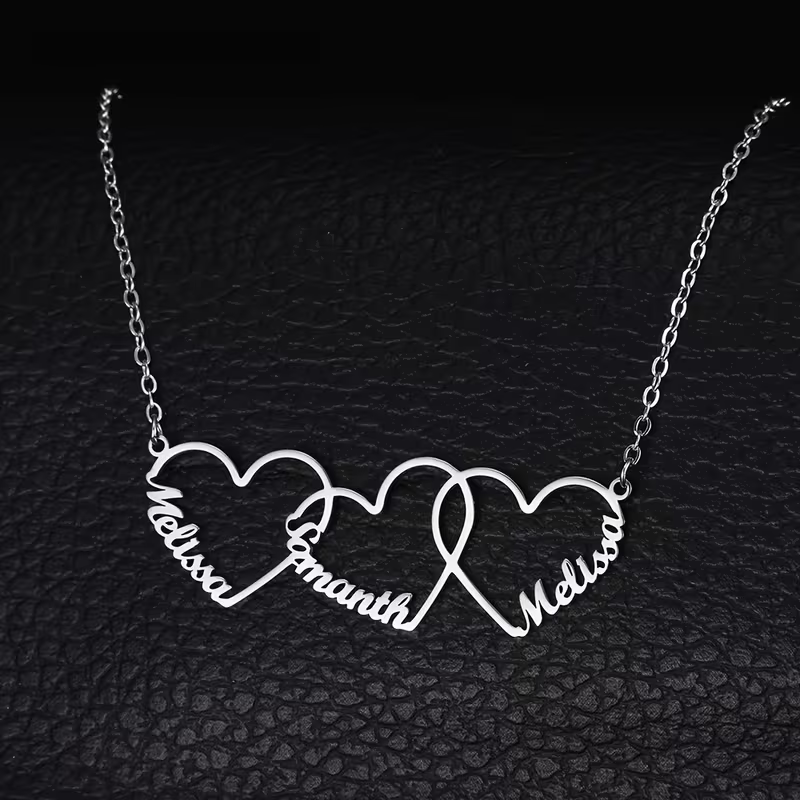 Kalung Nama Hati Saling Terkai - Name Necklace Custom ulasan dan harga