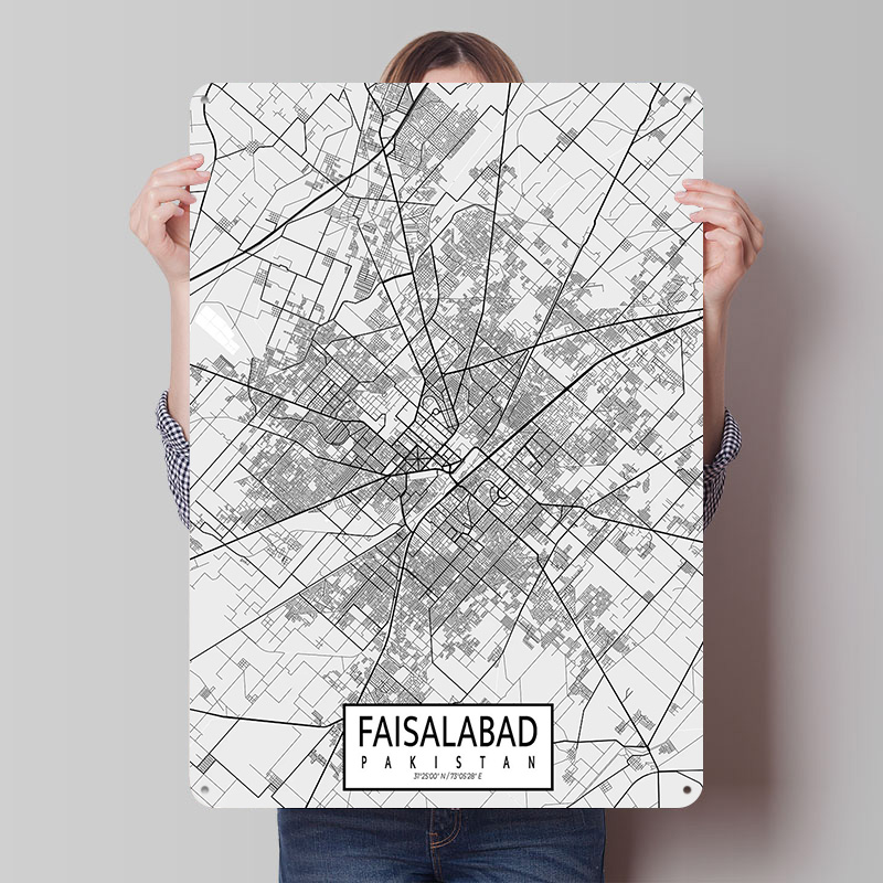 Peta Kota Faisalabad Pakistan  - Custom Map Poster ulasan dan harga