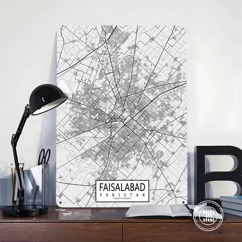 Peta Kota Faisalabad Pakistan  - Custom Map Poster ulasan dan harga