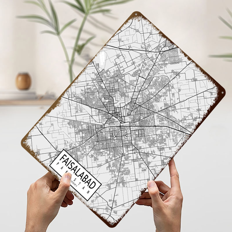 Peta Kota Faisalabad Pakistan  - Custom Map Poster ulasan dan harga