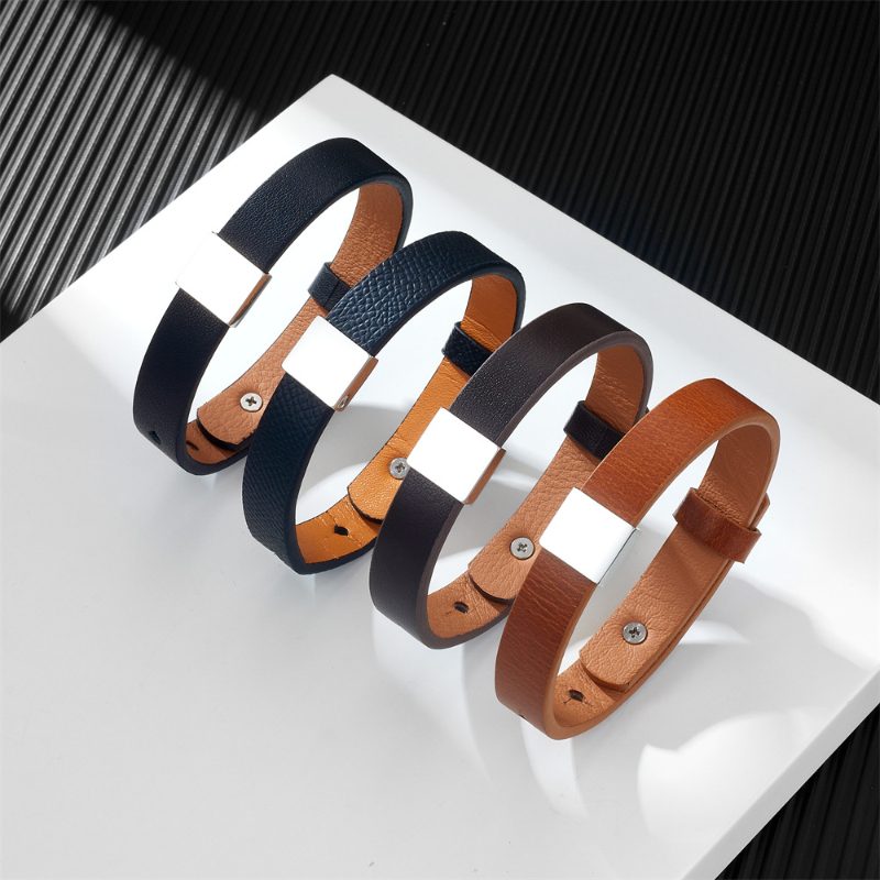 Gelang kulit asli baja tahan k - Coordinates Bracelet ulasan dan harga