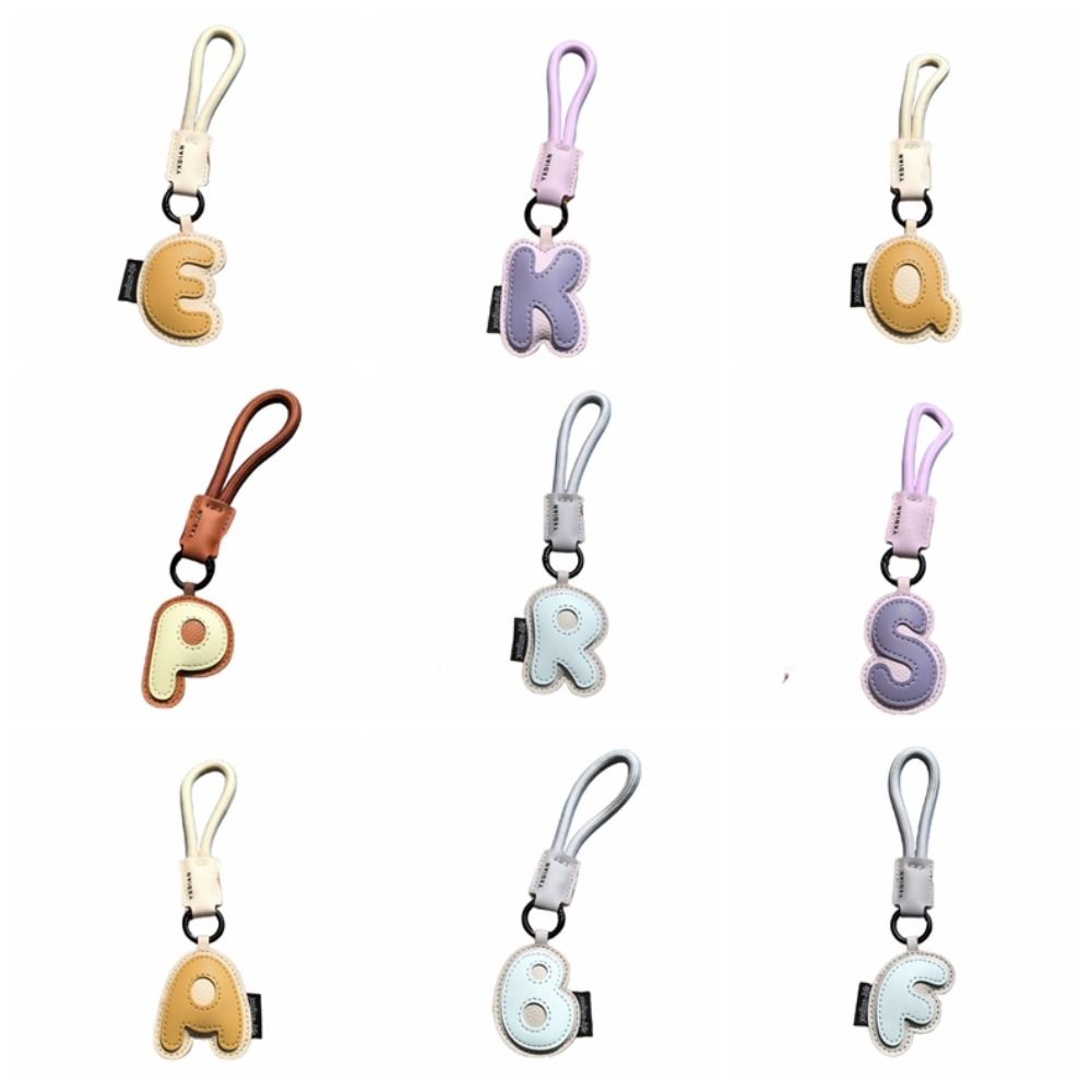 Gantungan Kunci 26 Huruf Manis - Monogram Keychain Leather ulasan dan harga