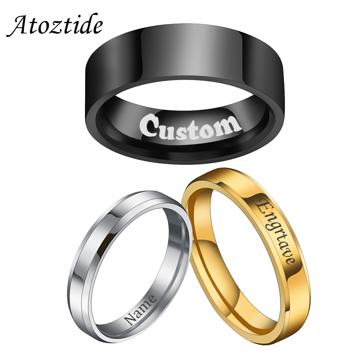 Atoztide 4/6/8Mm Cincin Tangga - Initial Ring Custom ulasan dan harga