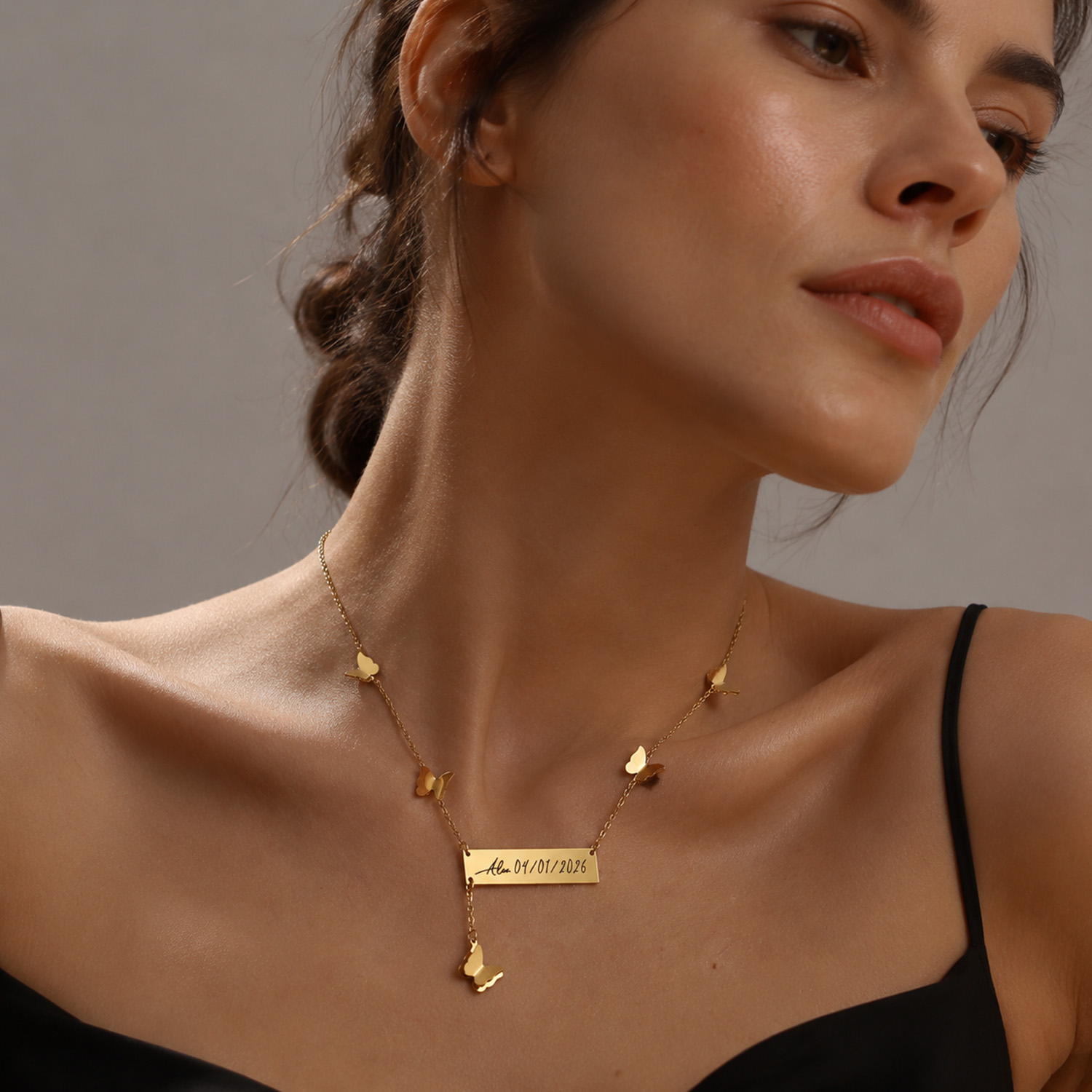 Kalung Nama Kupu-kupu Personal - Handwriting Necklace Bar ulasan dan harga