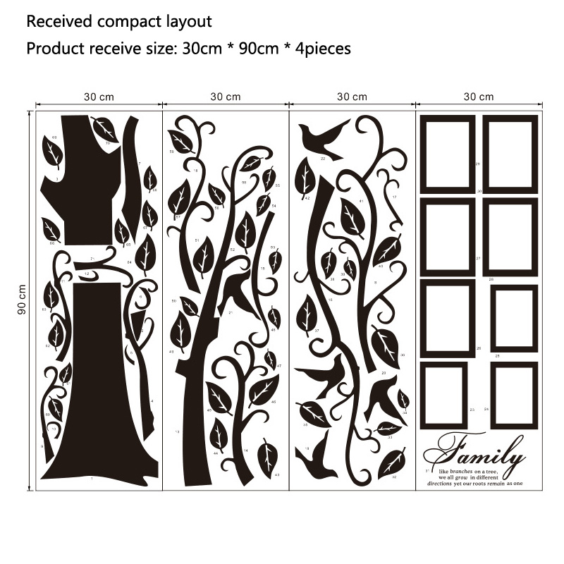 Stiker Dinding PVC Pohon Foto  - Family Tree Print ulasan dan harga
