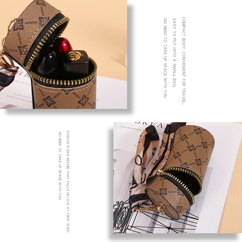 Gantungan Kunci Lipstik Motif  - Monogram Keychain Leather ulasan dan harga