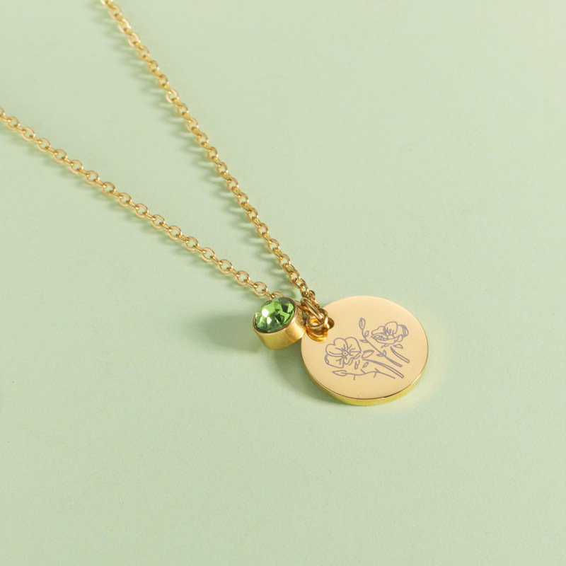 Kalung Batu Kelahiran Kristal  - Birth Flower Necklace ulasan dan harga