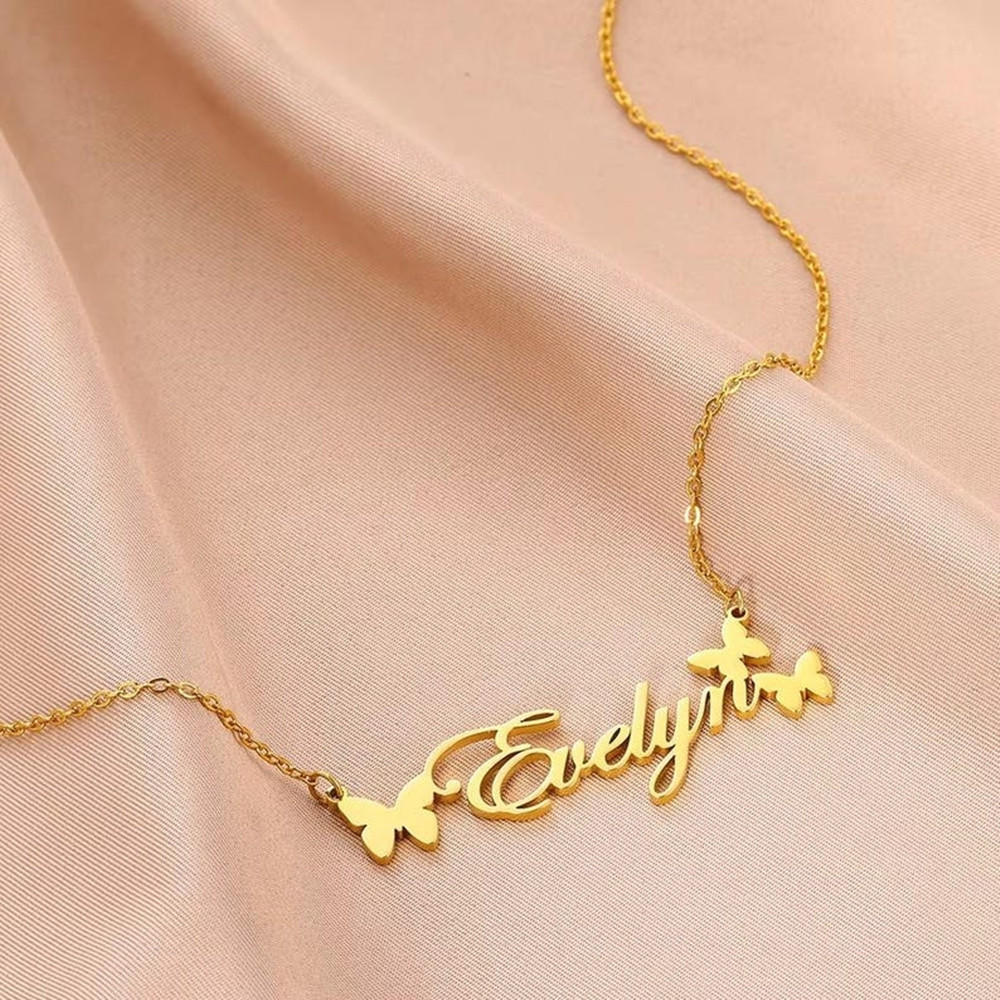 Kalung Nama Kustom Perhiasan P - Birth Flower Necklace ulasan dan harga