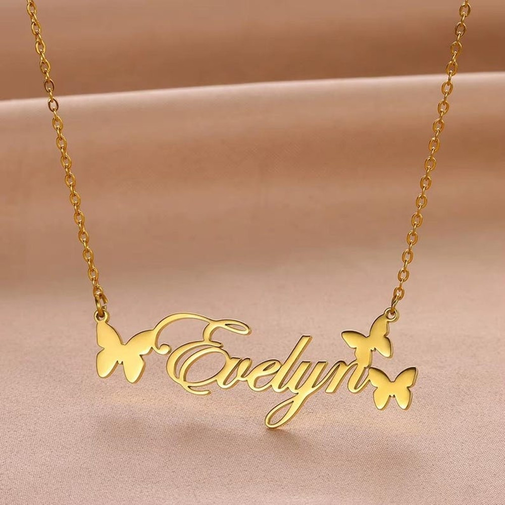 Kalung Nama Kustom Perhiasan P - Birth Flower Necklace ulasan dan harga