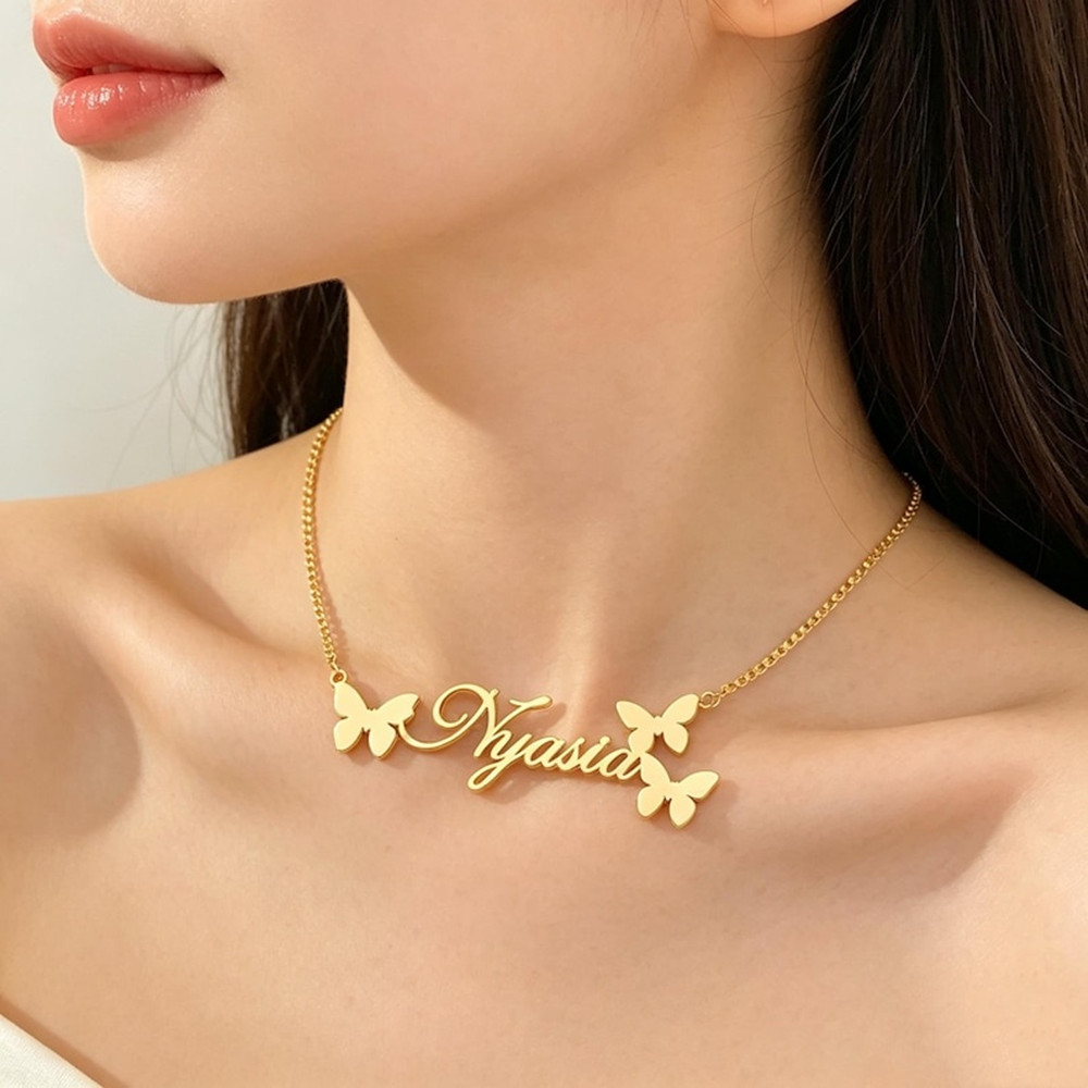 Kalung Nama Kustom Perhiasan P - Birth Flower Necklace ulasan dan harga