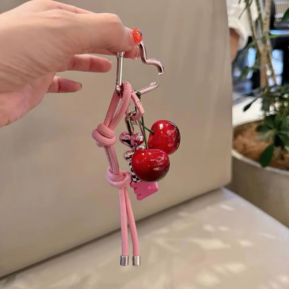 Y2k Tali Pendek Kulit PU Alfab - Monogram Keychain Leather ulasan dan harga