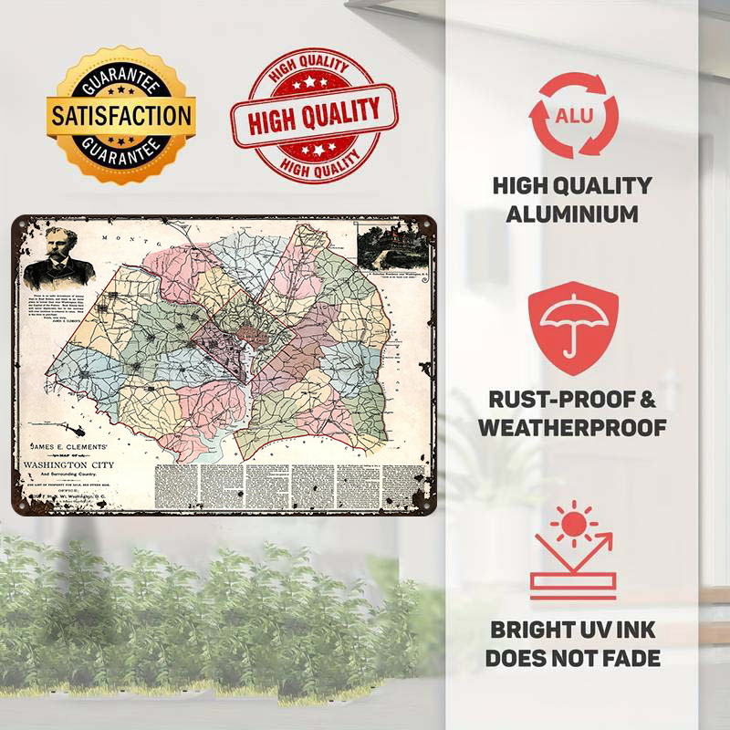 Peta Kota Washington Poster Ce - Custom Map Poster ulasan dan harga