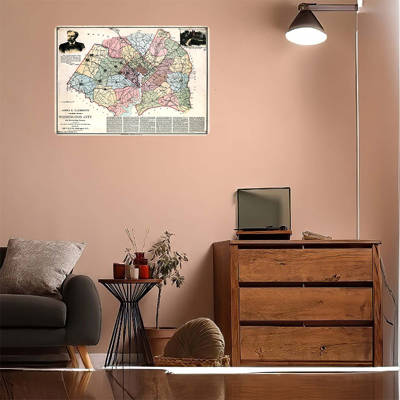Peta Kota Washington Poster Ce - Custom Map Poster ulasan dan harga