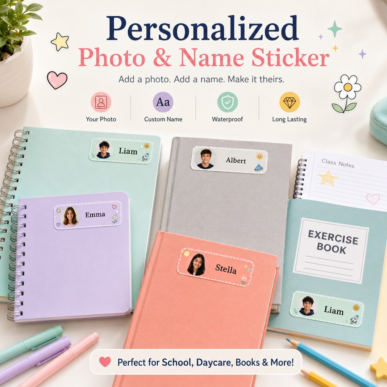 Stiker Nama Kelas Foto yang Da - Custom Photo Book ulasan dan harga
