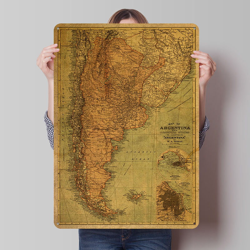 Peta Argentina Vintage Poster  - Custom Map Poster ulasan dan harga