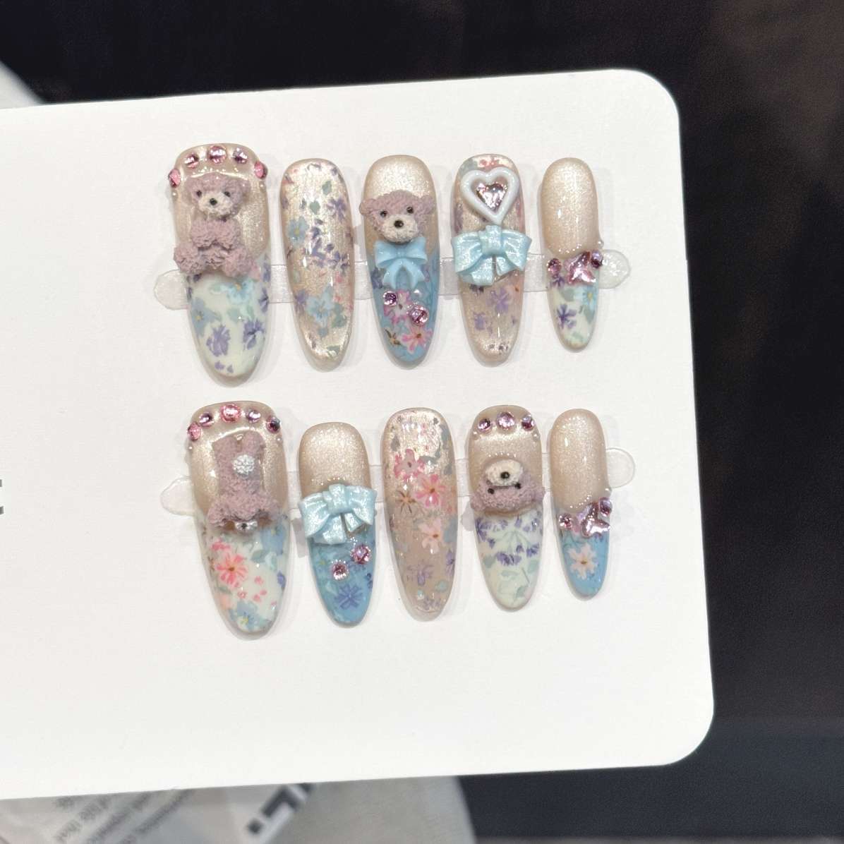 10 Buah Seni Kuku Oval Buatan  - Pressed Flower Art ulasan dan harga