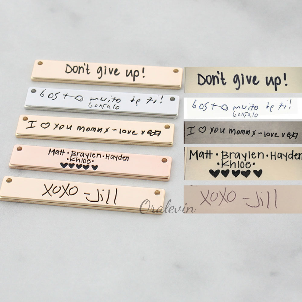 Kustom Pribadi Sebenarnya Tuli - Handwriting Necklace Bar ulasan dan harga