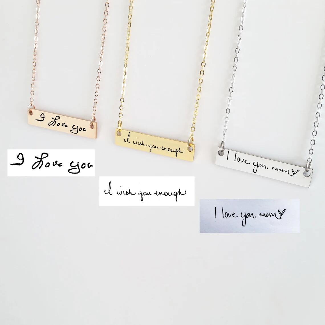 Kalung Bar Tulisan Tangan Sebe - Handwriting Necklace Bar ulasan dan harga