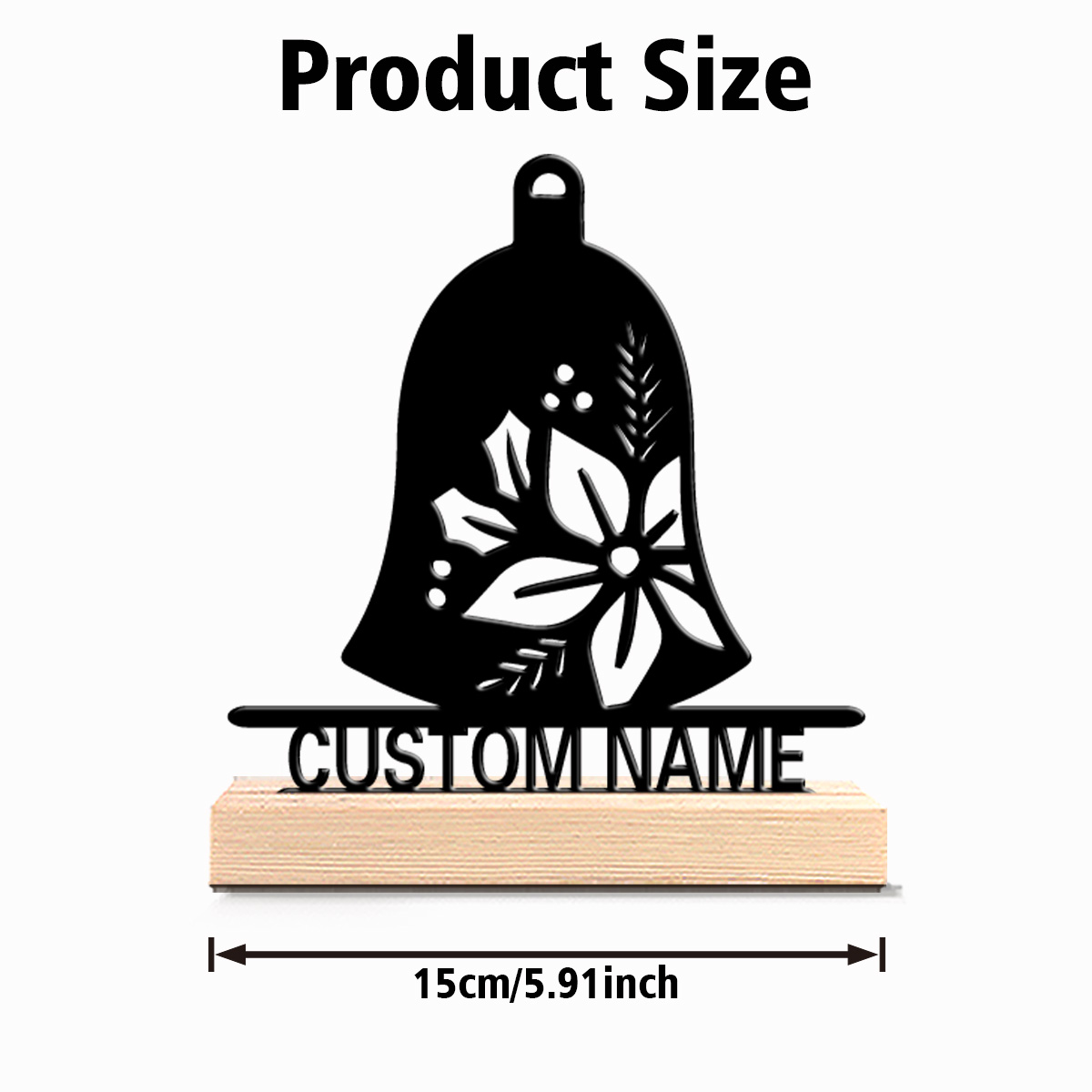 1 Buah Patung Logam Lonceng Ku - Engraved Wood Frame ulasan dan harga