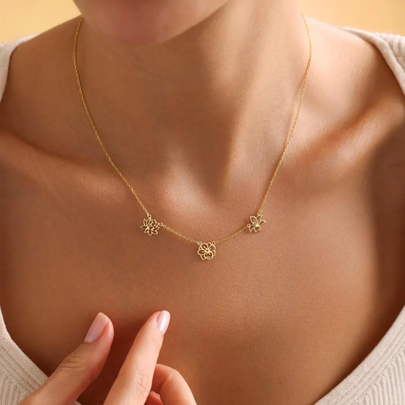Kalung Bunga Kelahiran Kustom  - Birth Flower Necklace ulasan dan harga