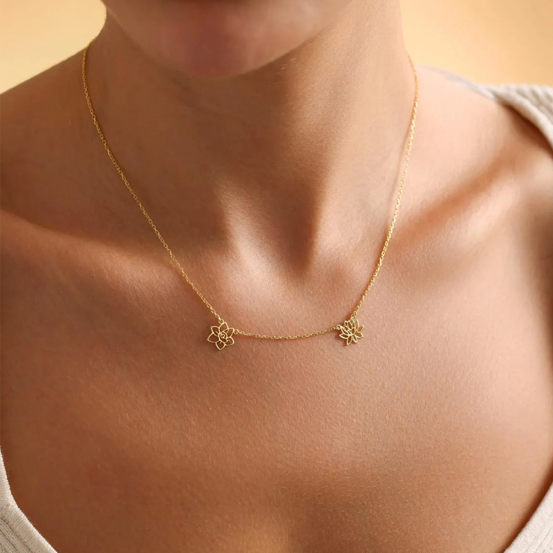 Kalung Bunga Kelahiran Kustom  - Birth Flower Necklace ulasan dan harga
